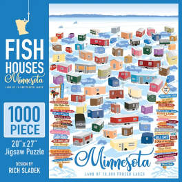 Box art for a Fish Houses Minnesota 1000-piece jigsaw puzzle