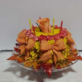 Autumn Birthday Flower Cake