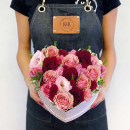 Heart Arrangement Pink and Red