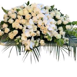 All White Full Casket