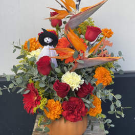 Fall Pumpkin with Birds