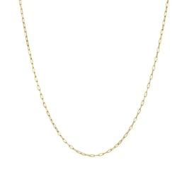Gold chain necklace on a white background