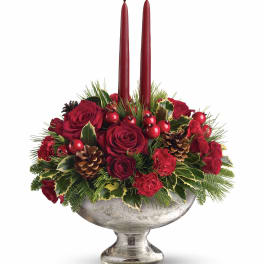 Teleflora’s Mercury Glass Bowl Bouquet
