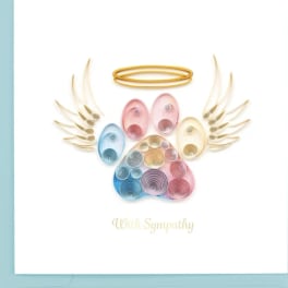 Sympathy card with a pastel angel design and halo