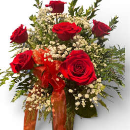 6 Long Stem Rose Arrangement
