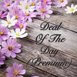 Pink and white daisy-like flowers on a wood background with text