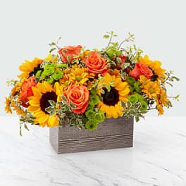Sunflower and Rose Box Arrangement