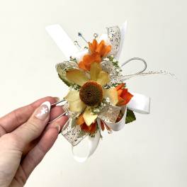 Orange Wrist Corsage