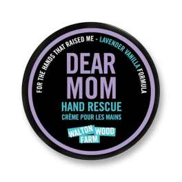 Round tin of Dear Mom hand rescue cream