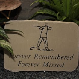 Memorial plaque with the words Forever Remembered Forever Missed