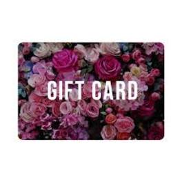 Gift card with a pink rose floral background