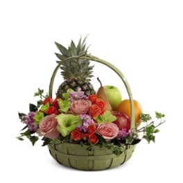 The FTD Rest in Peace Fruit & Flowers Basket