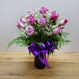 1 Dozen Purple Long Stem Rose