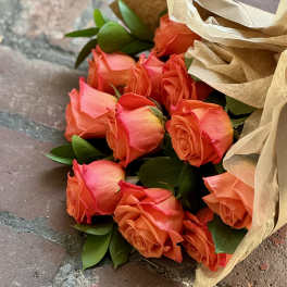 Orange Crush Paper Wrapped Bouquet