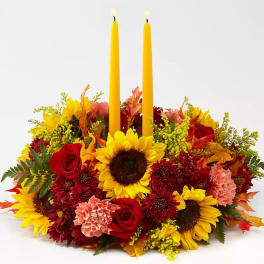 Sunny Centerpiece with Candles