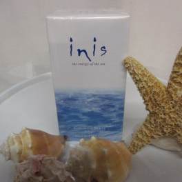 Cologne spray box with seashells and a starfish on a tray