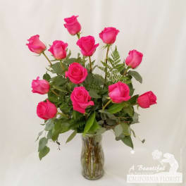 Beautiful Pink Roses Lush Accents In A Vase 3 Sizes Available