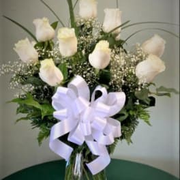 DOZEN WHITE ROSES