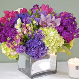 Purple Hydrangea and Tulip Mix