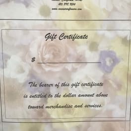 Floral gift certificate with pastel roses and daisies