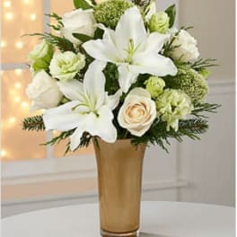 Holiday Glamour Rose & Lily Bouquet