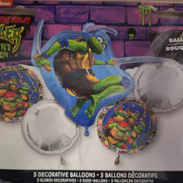 Teenage Mutant Ninja Turtles balloon bouquet package with five balloons