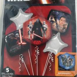 Star Wars themed balloon bouquet kit with five foil balloons