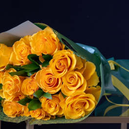 Dozen Long Stemmed Yellow Rose Bouquet