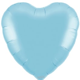 Light blue heart-shaped foil balloon on a white background