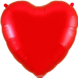 Red heart-shaped balloon on a white background