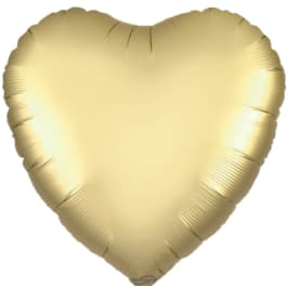 Gold heart-shaped foil balloon on a white background