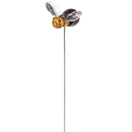 Decorative bee ornament on a thin metal stake