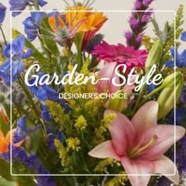 Colorful mixed bouquet with lilies, gerbera daisies, and other blooms