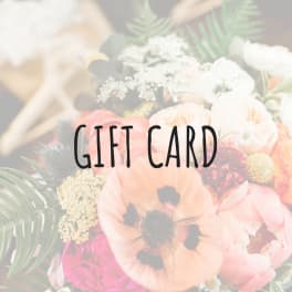 Gift card text over a soft floral background