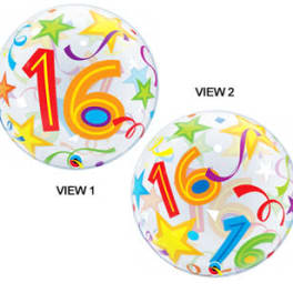 16th Brilliant Star bubble mylar balloon
