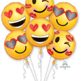 BALLOON BOUQUET EMOTICON LOVE MYLAR