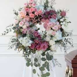 Delicate Flower Memorial Wreath
