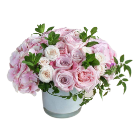 2 Dozen Mixed pink and white Rose arrangement "Fair Trade"