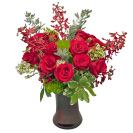 Red Roses and Red Orchids