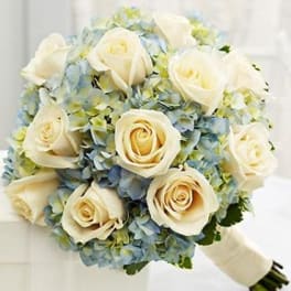 Blue and White Bridesmaid Bouquet