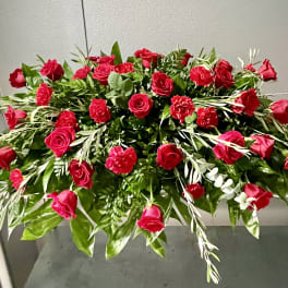 Red Rose Casket Spray