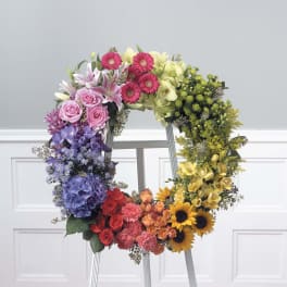 Rainbow Standing Wreath