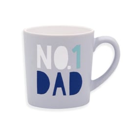Gray mug with "No.1 Dad" text
