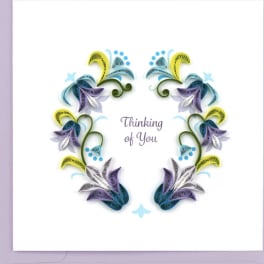 Thinking of You card with a colorful floral paper design