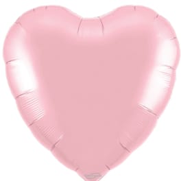 Pink heart-shaped balloon on a white background