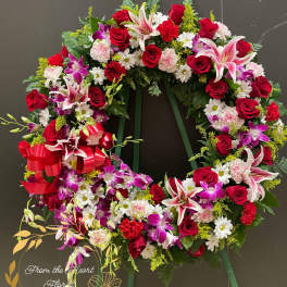 Orchid, Roses and Lilies Wreath (FW17)