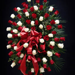 Red and white standing spray (FS4)