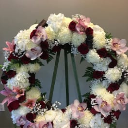 #99 RED & PINK OPEN RING WREATH