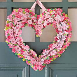 Cherry Blossom Pop-Up Heart Wreath