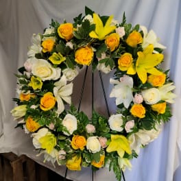 Yellow & Cream Sympathy Wreath